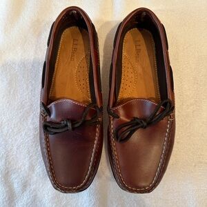 L.L. Bean Women’s Brown Leather Double Sole Moccasin Slippers Size 7